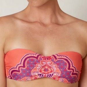 PRANA | Orange Jasmine Cosima Bandeau Bikini Top